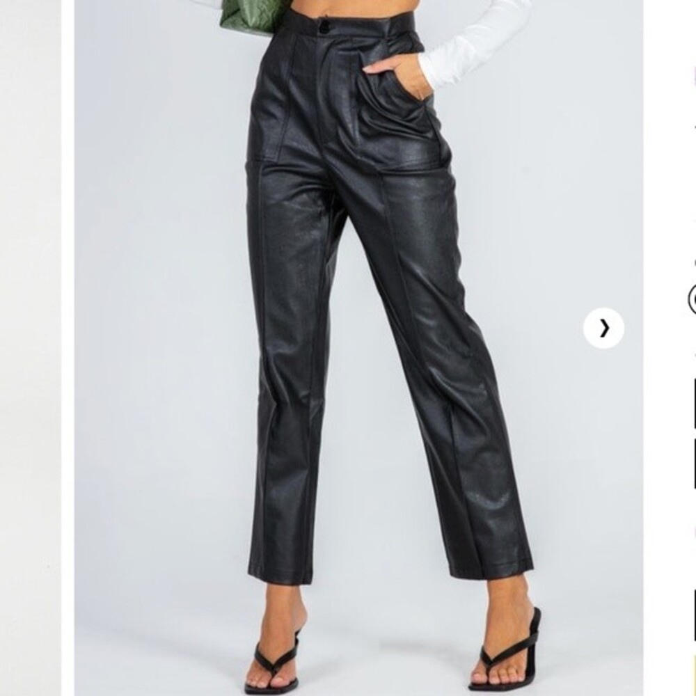 Princess polly encore faux leather black pants size 6